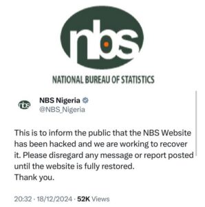Official Website Of National Bureau Of Statistics Hacked